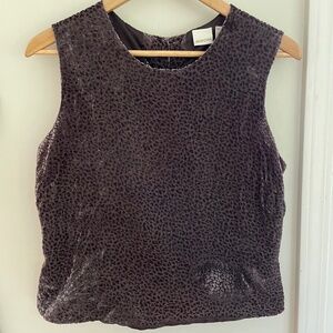 Merona | Silk Blend Velvet Pebbled Sleeveless Button Back Blouse Top M